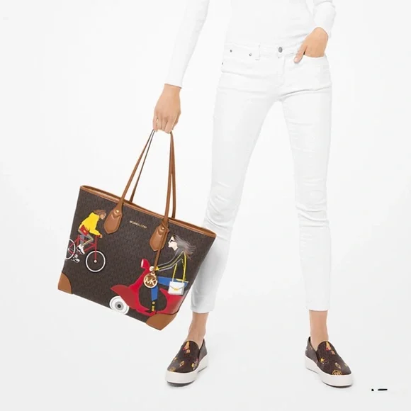 Michael Kors Eva Large Jet Set Girls Tote Bag~Matching Wallet~Beautiful - Picture 12 of 14